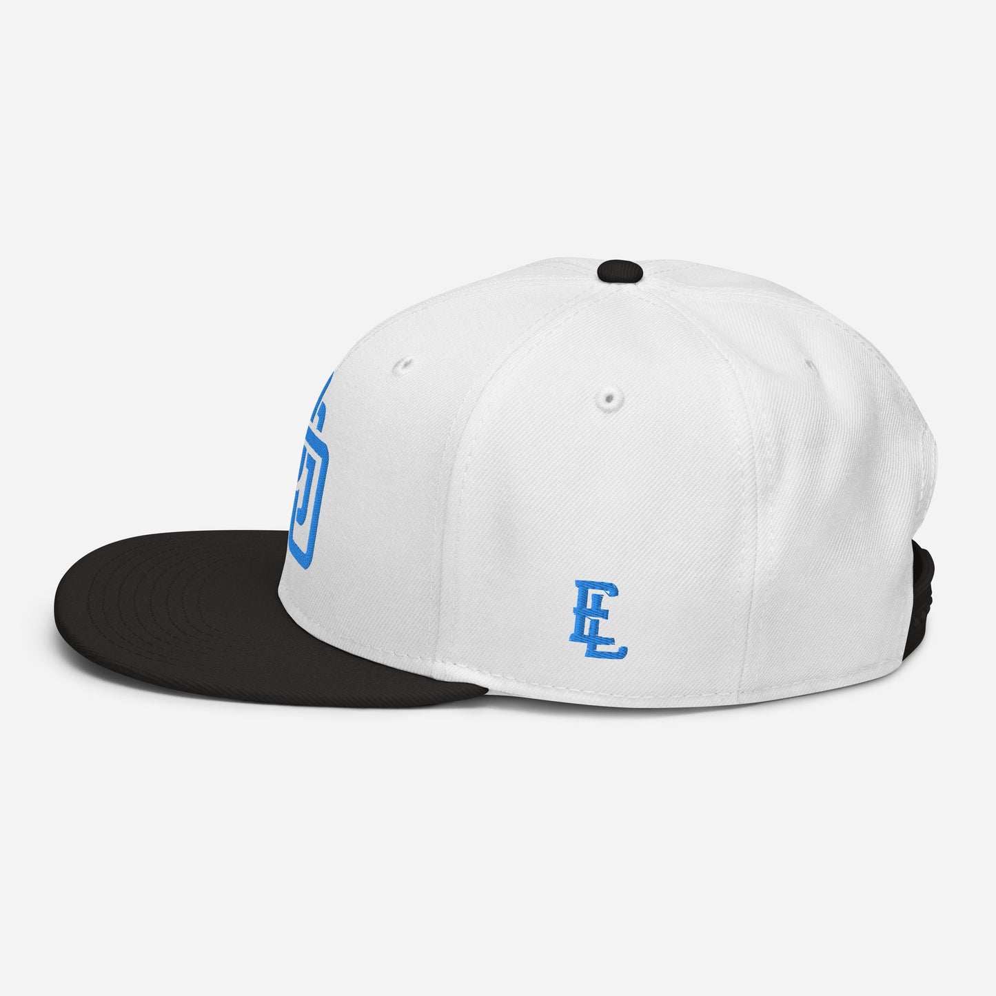 "DGO" Snapback | Otto Cap 125-978 | E Luna Brand ESSENTIAL Duocrest 2 Aqua/Teal Thread Logos: Front & Left
