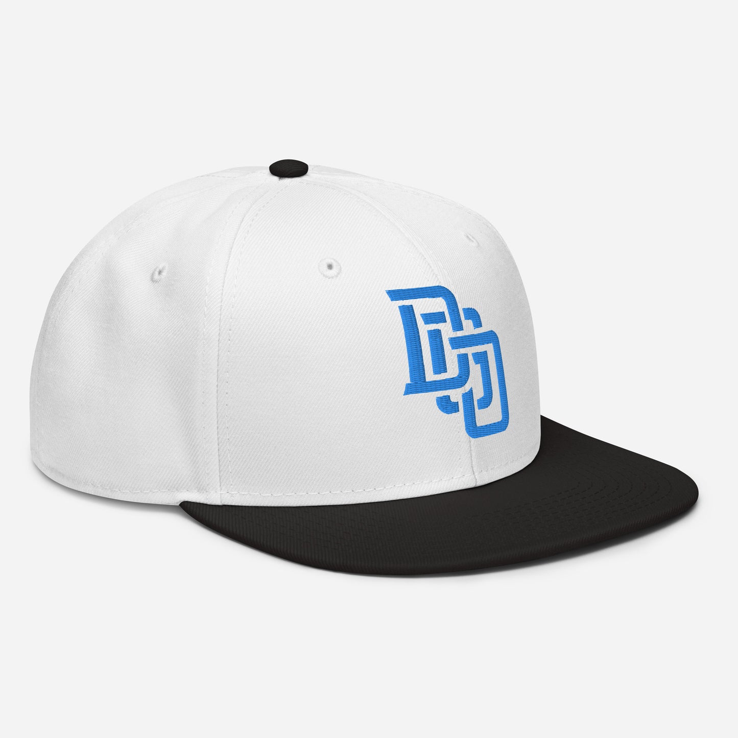 "DGO" Snapback | Otto Cap 125-978 | E Luna Brand ESSENTIAL Duocrest 2 Aqua/Teal Thread Logos: Front & Left