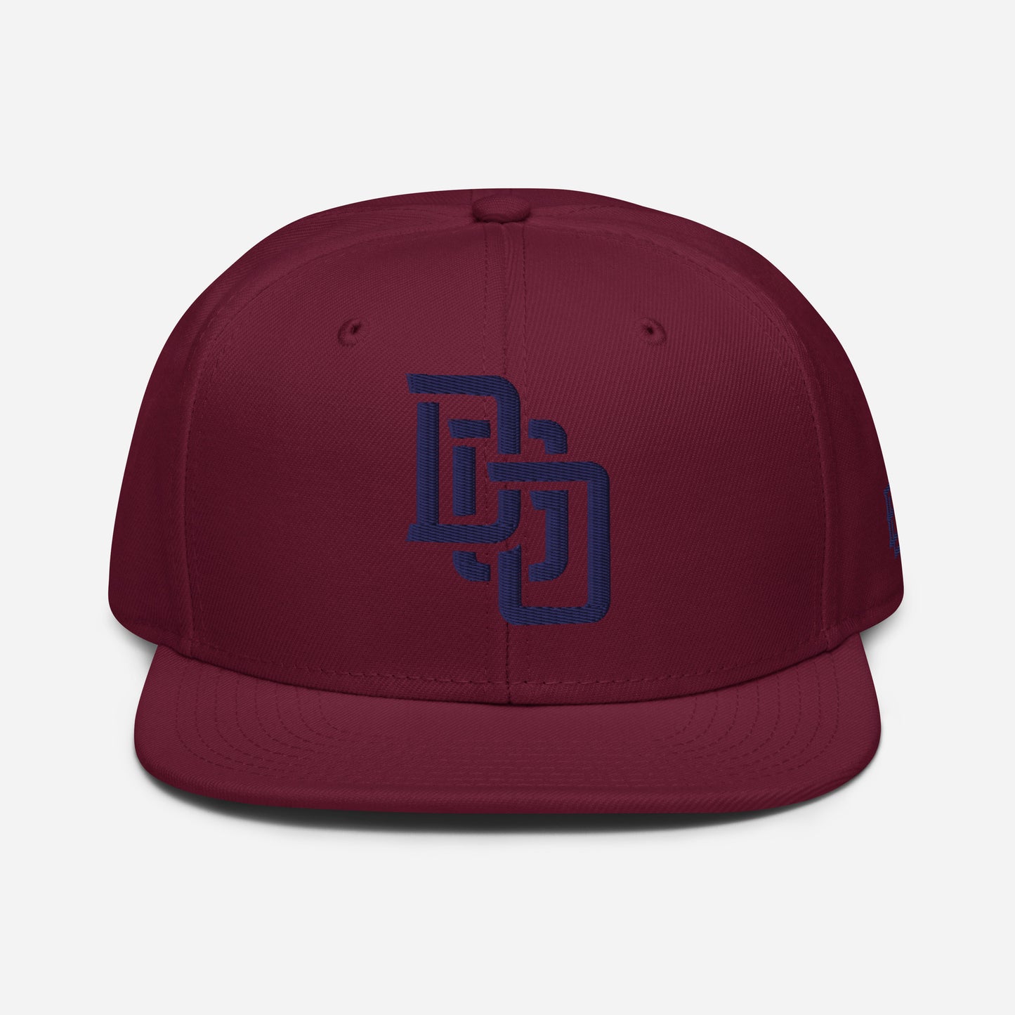"DGO" Snapback | Otto Cap 125-978 | E Luna Brand ESSENTIAL Duocrest 2 Navy Thread Logos: Front & Left