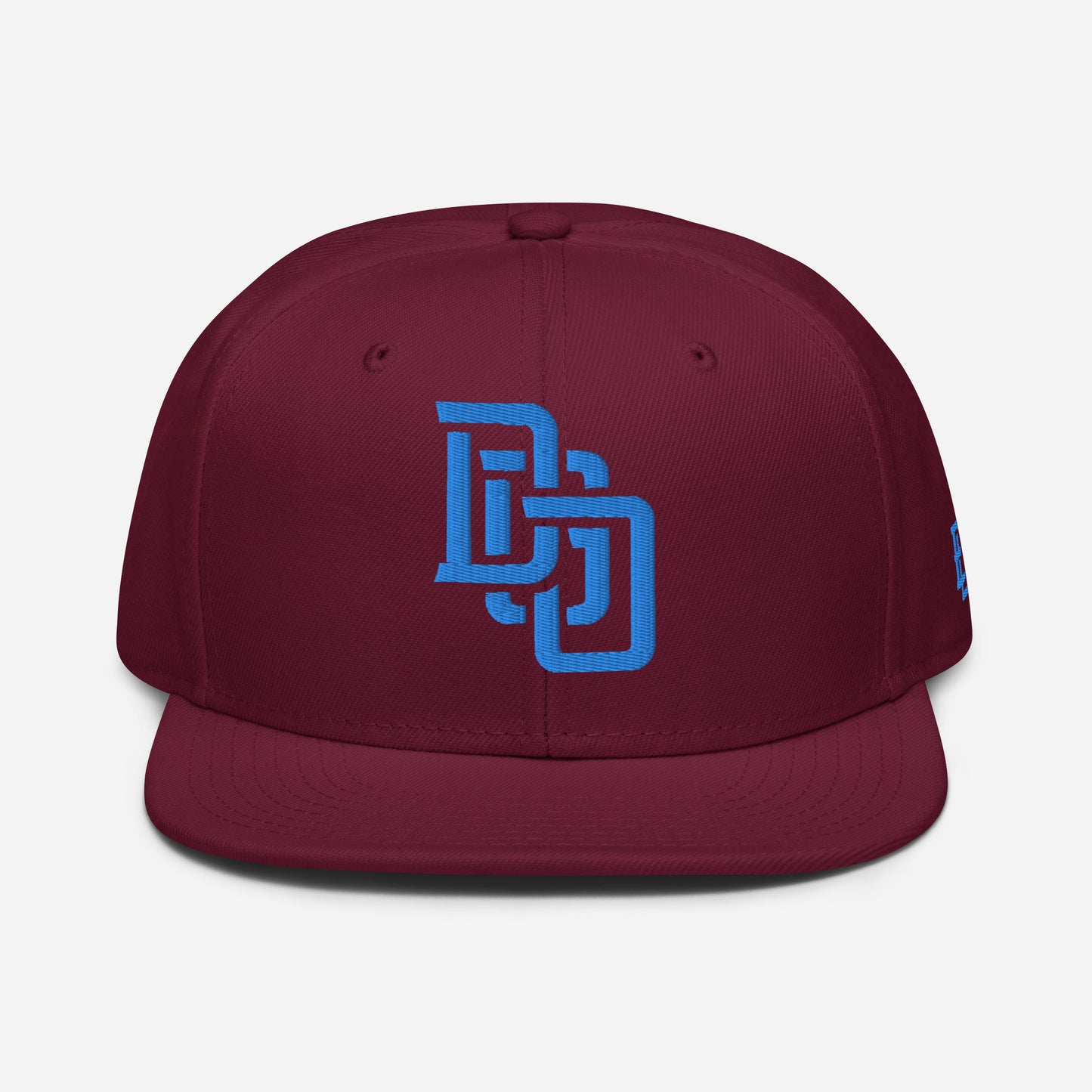 "DGO" Snapback | Otto Cap 125-978 | E Luna Brand ESSENTIAL Duocrest 2 Aqua/Teal Thread Logos: Front & Left