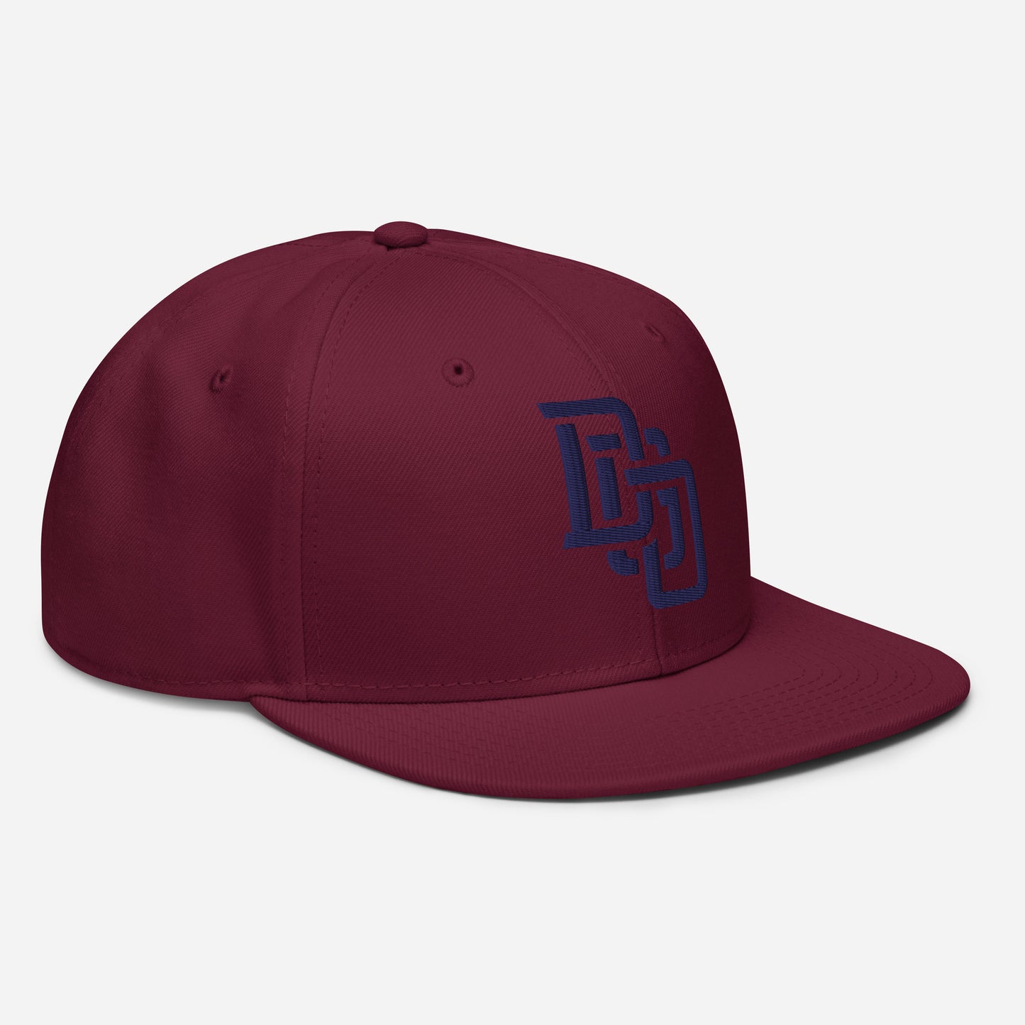 "DGO" Snapback | Otto Cap 125-978 | E Luna Brand ESSENTIAL Duocrest 2 Navy Thread Logos: Front & Left