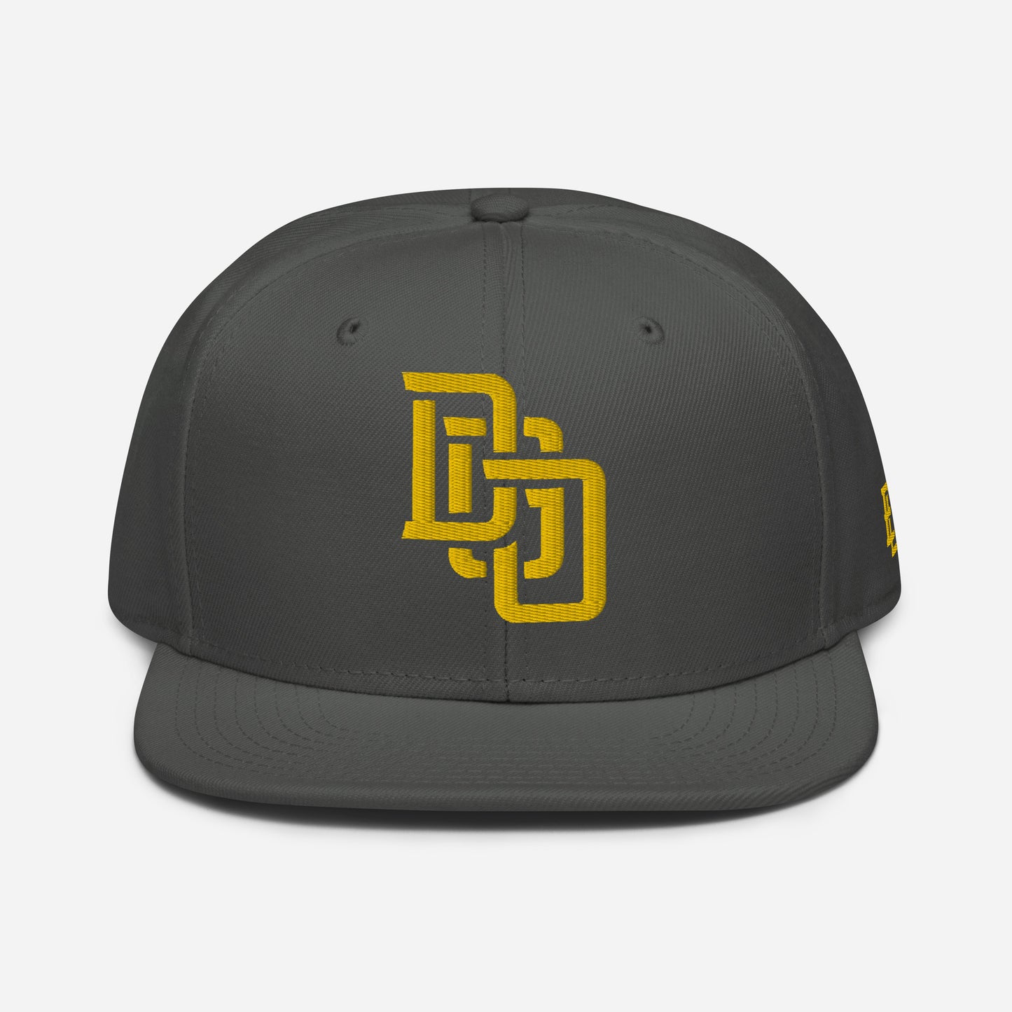 "DGO" Snapback | Otto Cap 125-978 | E Luna Brand ESSENTIAL Duocrest 2 Gold Thread Logos: Front & Left