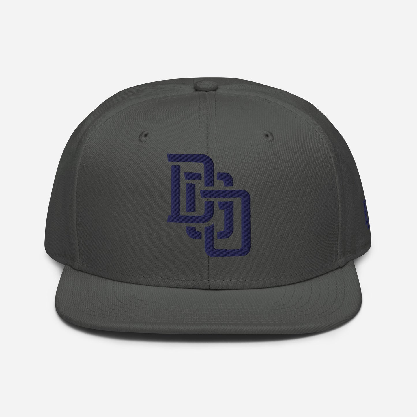 "DGO" Snapback | Otto Cap 125-978 | E Luna Brand ESSENTIAL Duocrest 2 Navy Thread Logos: Front & Left