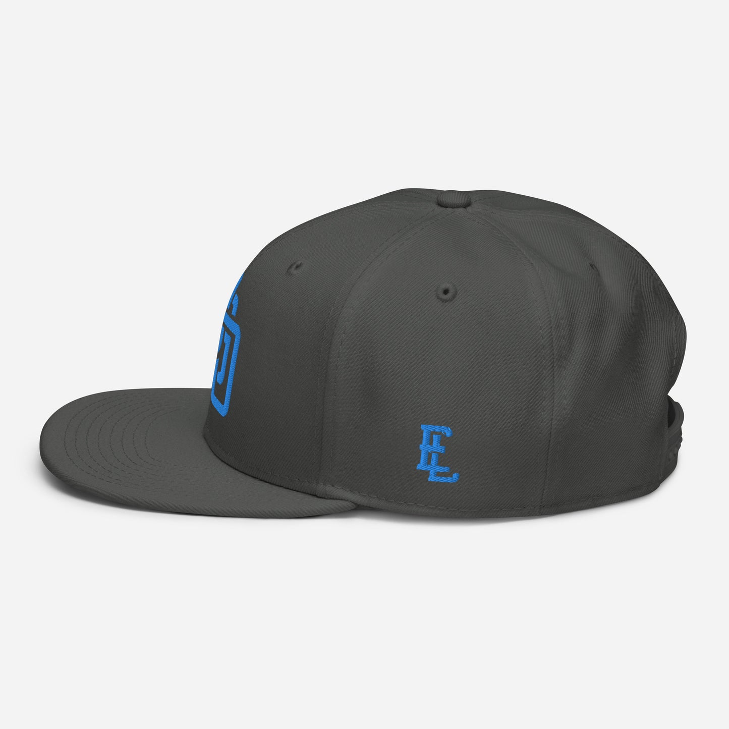 "DGO" Snapback | Otto Cap 125-978 | E Luna Brand ESSENTIAL Duocrest 2 Aqua/Teal Thread Logos: Front & Left