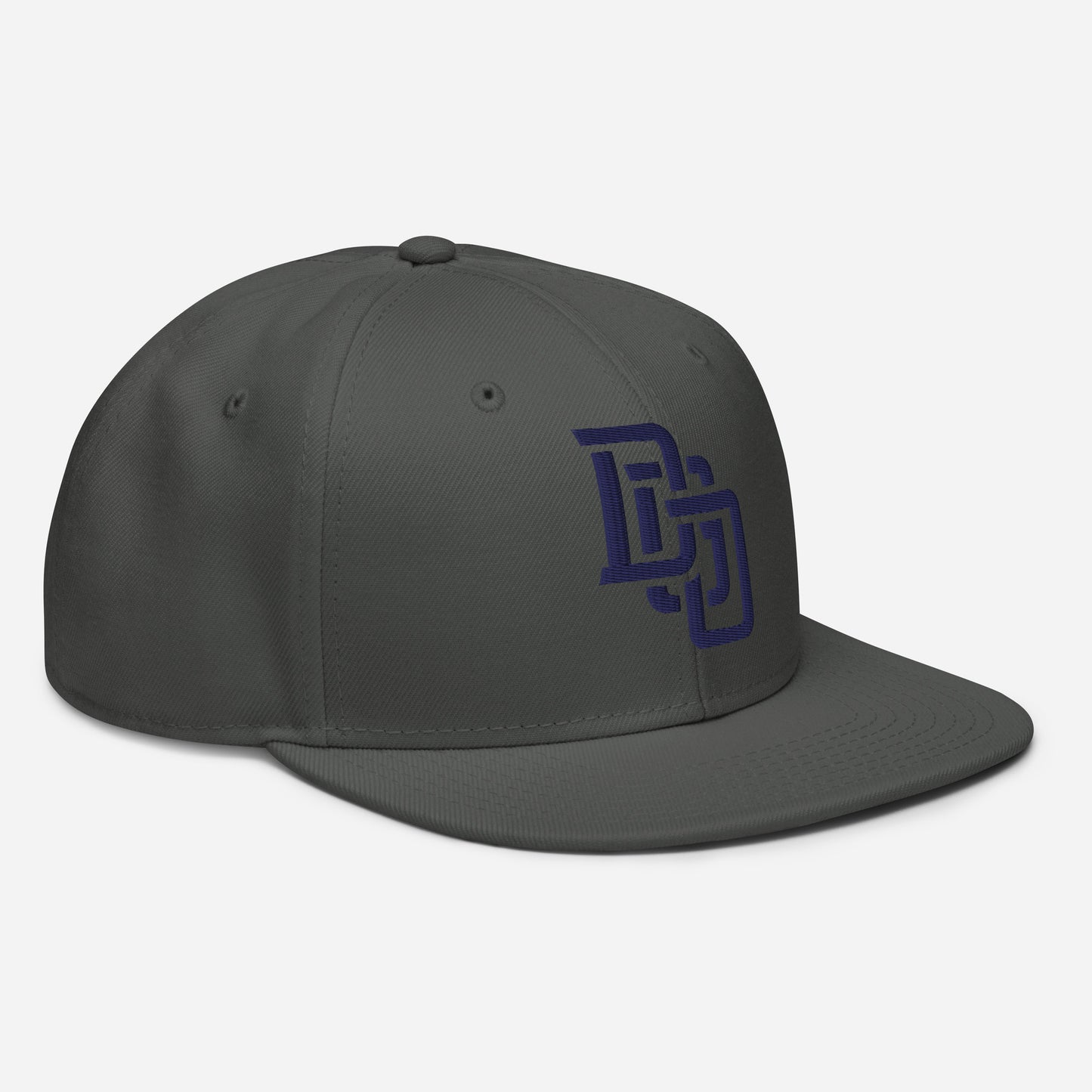 "DGO" Snapback | Otto Cap 125-978 | E Luna Brand ESSENTIAL Duocrest 2 Navy Thread Logos: Front & Left