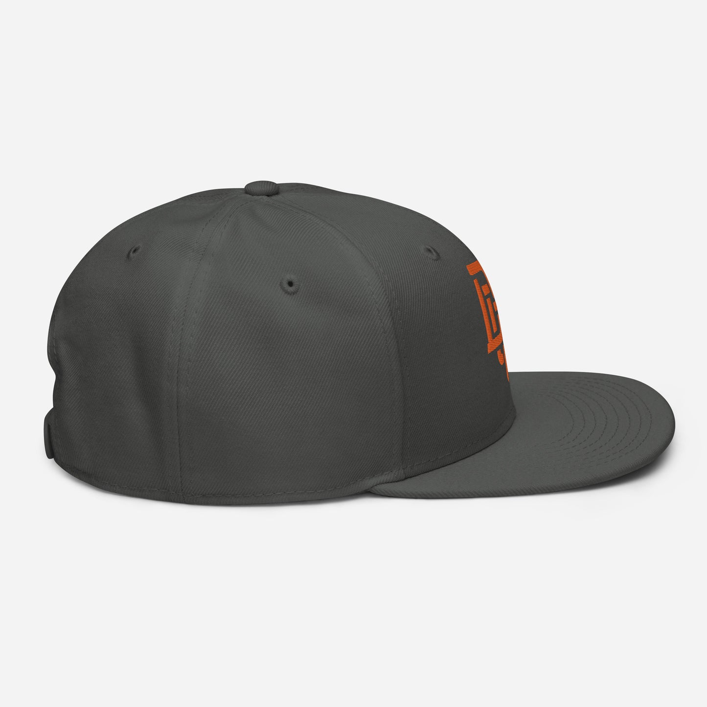 "DGO" Snapback | Otto Cap 125-978 | E Luna Brand ESSENTIAL Duocrest 2 Orange Thread Logos: Front & Left