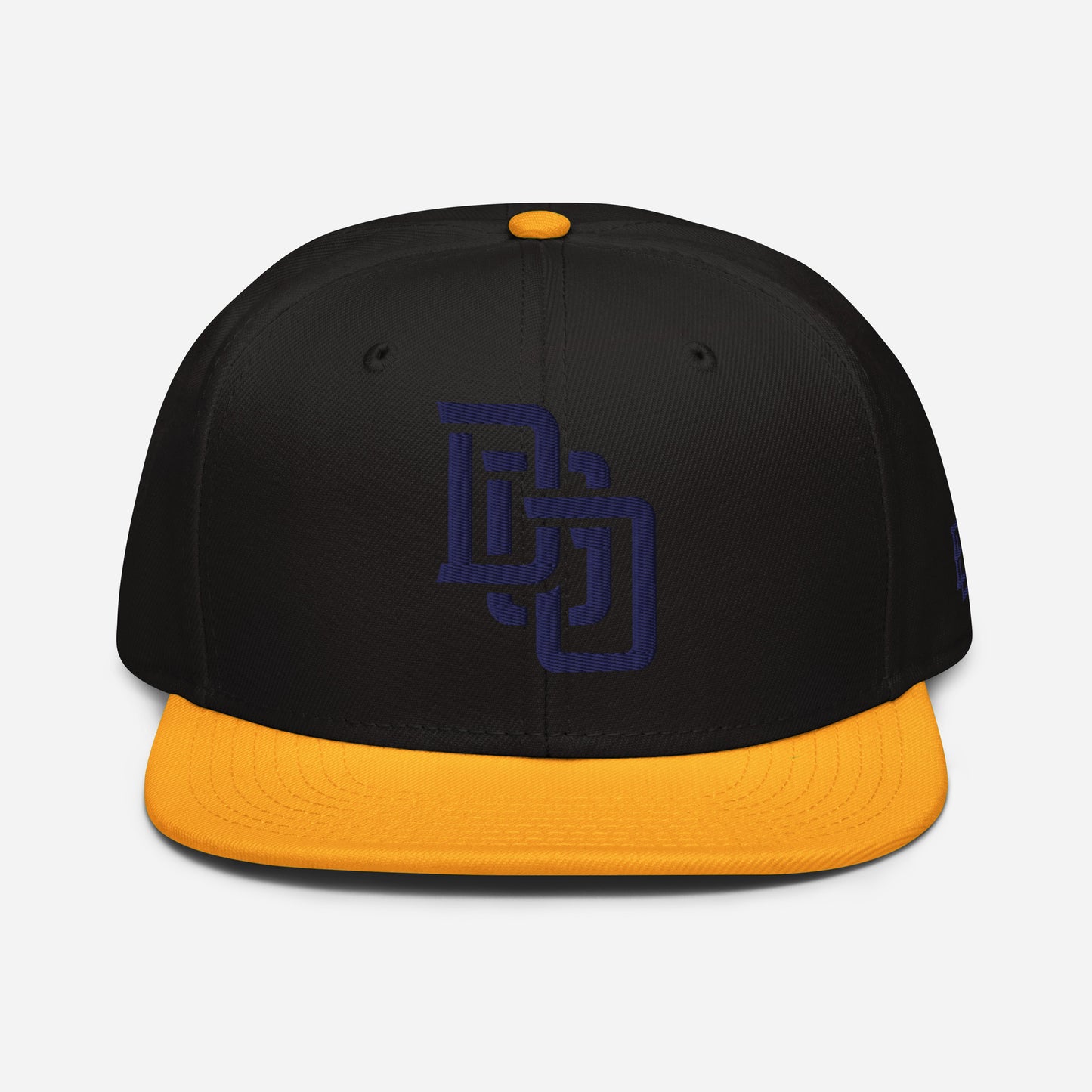 "DGO" Snapback | Otto Cap 125-978 | E Luna Brand ESSENTIAL Duocrest 2 Navy Thread Logos: Front & Left