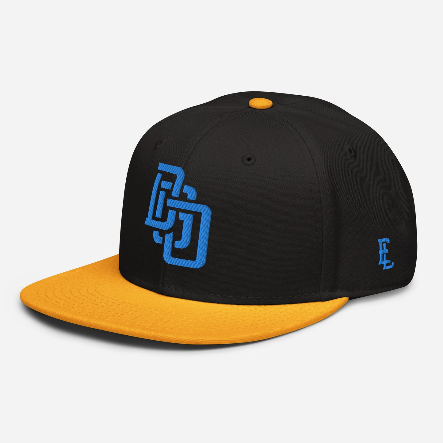 "DGO" Snapback | Otto Cap 125-978 | E Luna Brand ESSENTIAL Duocrest 2 Aqua/Teal Thread Logos: Front & Left