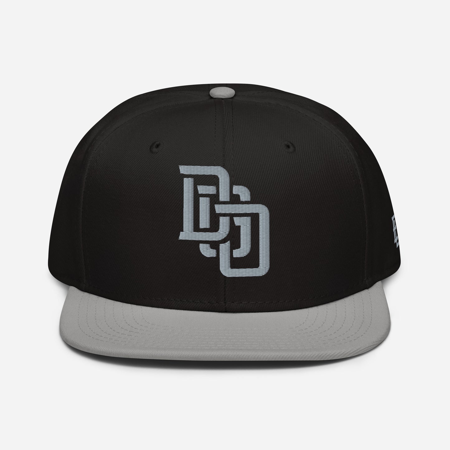 "DGO" Snapback | Otto Cap 125-978 | E Luna Brand ESSENTIAL Duocrest 2 Grey Thread Logos: Front & Left