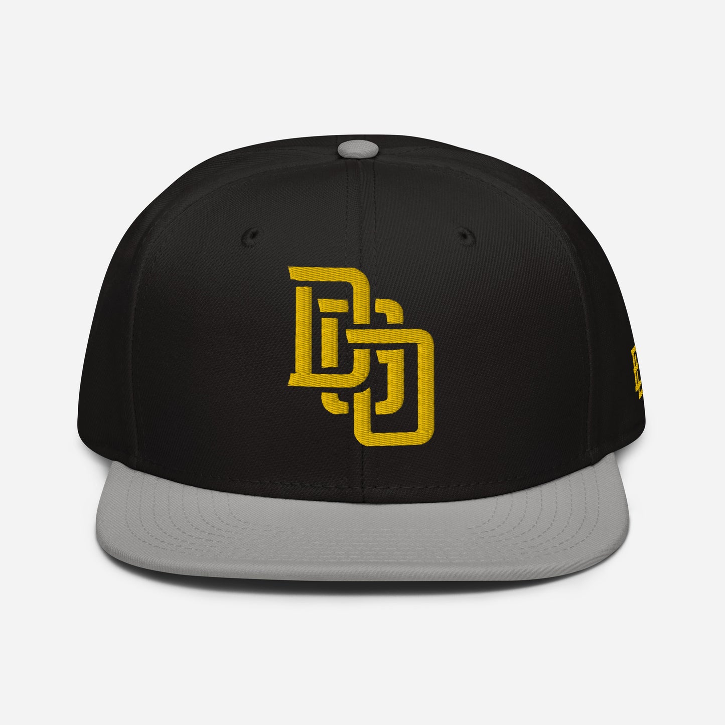 "DGO" Snapback | Otto Cap 125-978 | E Luna Brand ESSENTIAL Duocrest 2 Gold Thread Logos: Front & Left