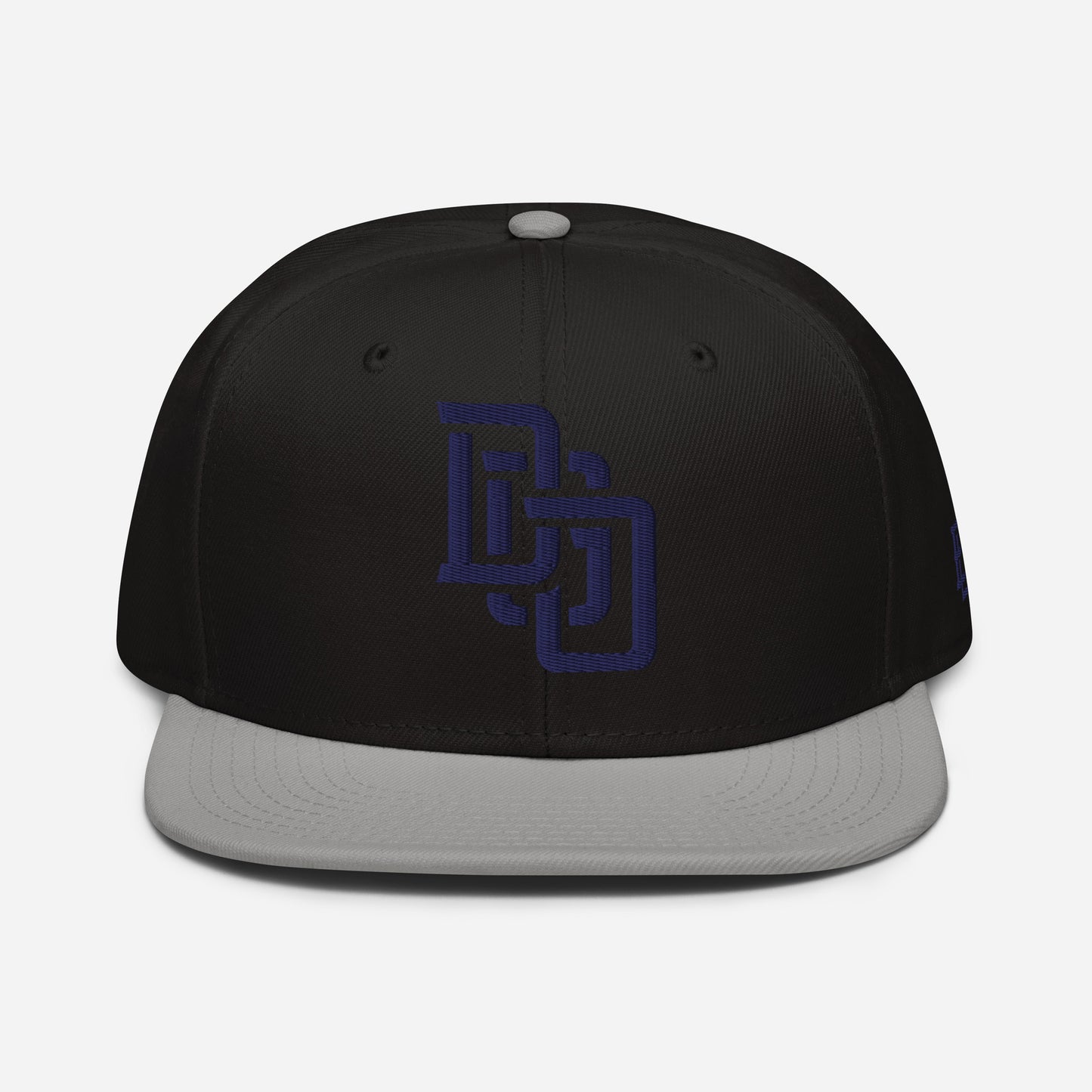 "DGO" Snapback | Otto Cap 125-978 | E Luna Brand ESSENTIAL Duocrest 2 Navy Thread Logos: Front & Left