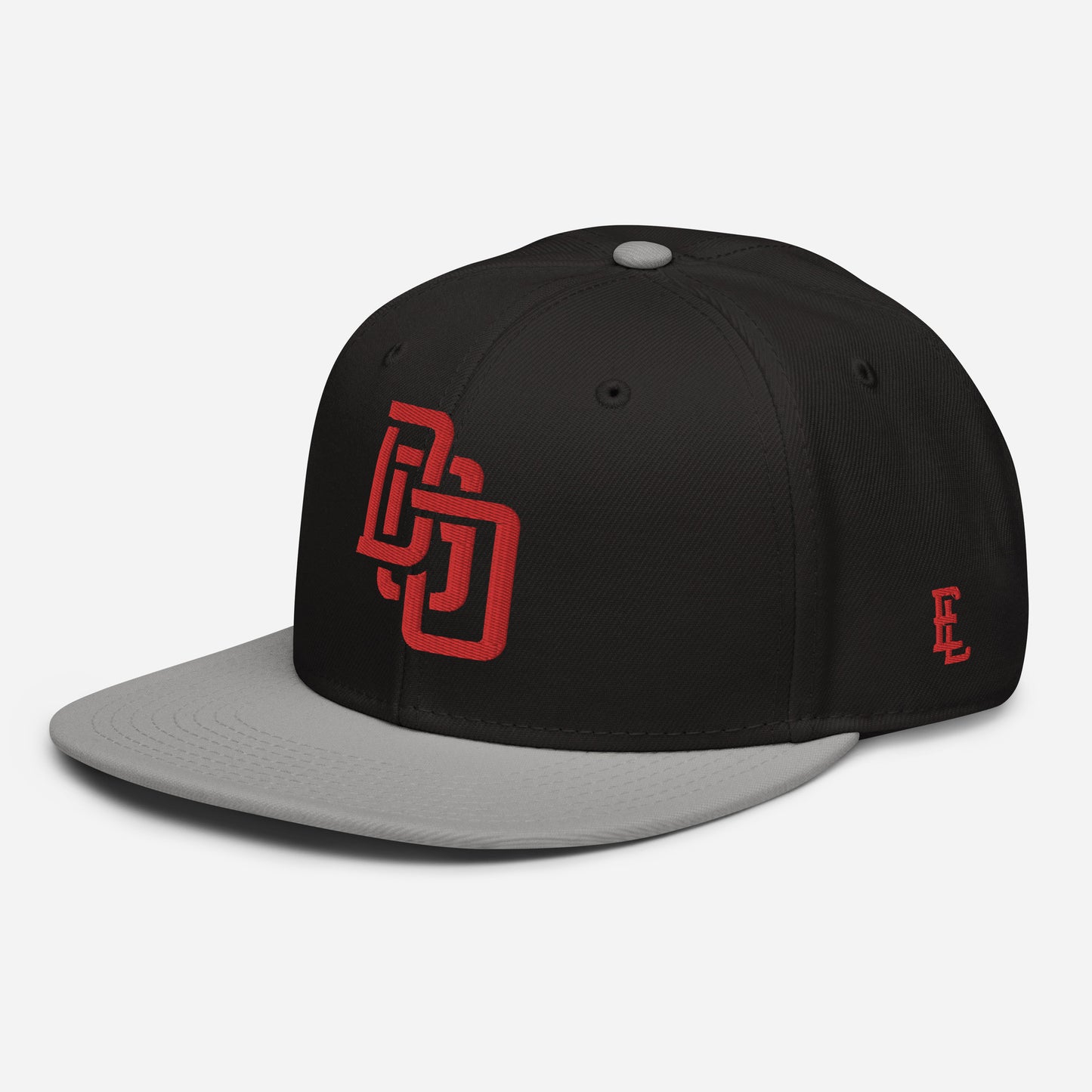 "DGO" Snapback | Otto Cap 125-978 | E Luna Brand ESSENTIAL Duocrest 2 Red Thread Logos: Front & Left