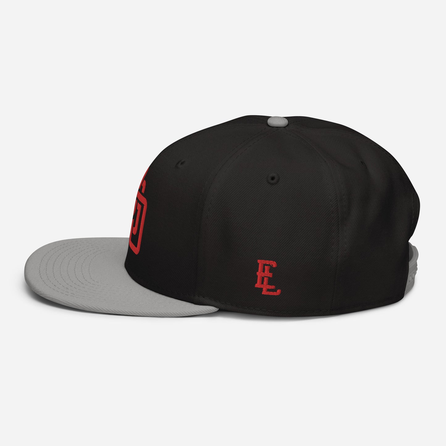 "DGO" Snapback | Otto Cap 125-978 | E Luna Brand ESSENTIAL Duocrest 2 Red Thread Logos: Front & Left