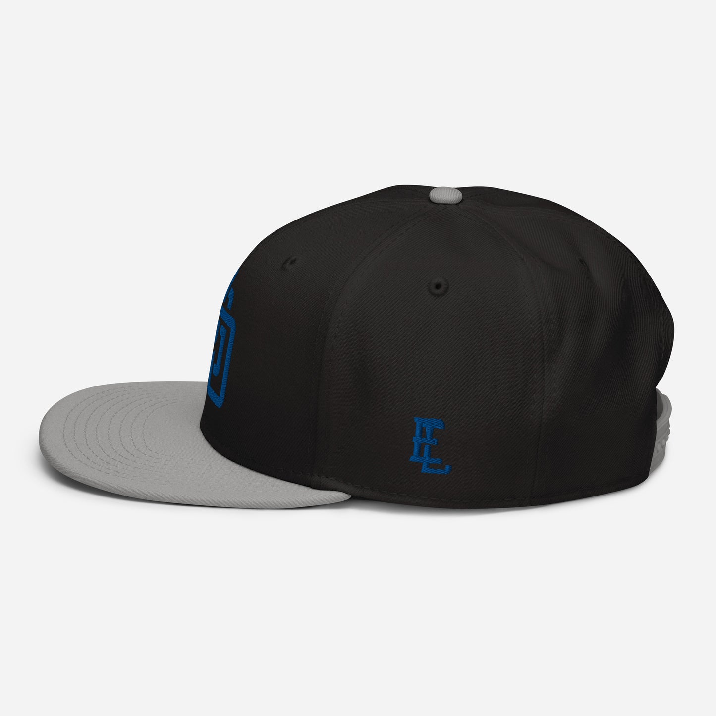 "DGO" Snapback | Otto Cap 125-978 | E Luna Brand ESSENTIAL Duocrest 2 Royal Thread Logos: Front & Left