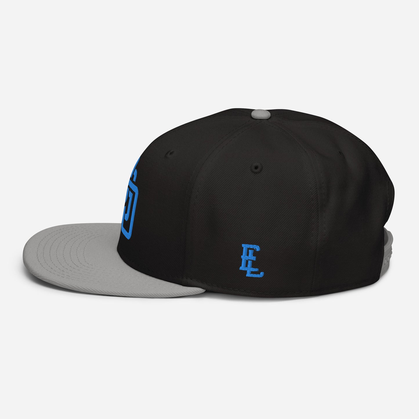 "DGO" Snapback | Otto Cap 125-978 | E Luna Brand ESSENTIAL Duocrest 2 Aqua/Teal Thread Logos: Front & Left