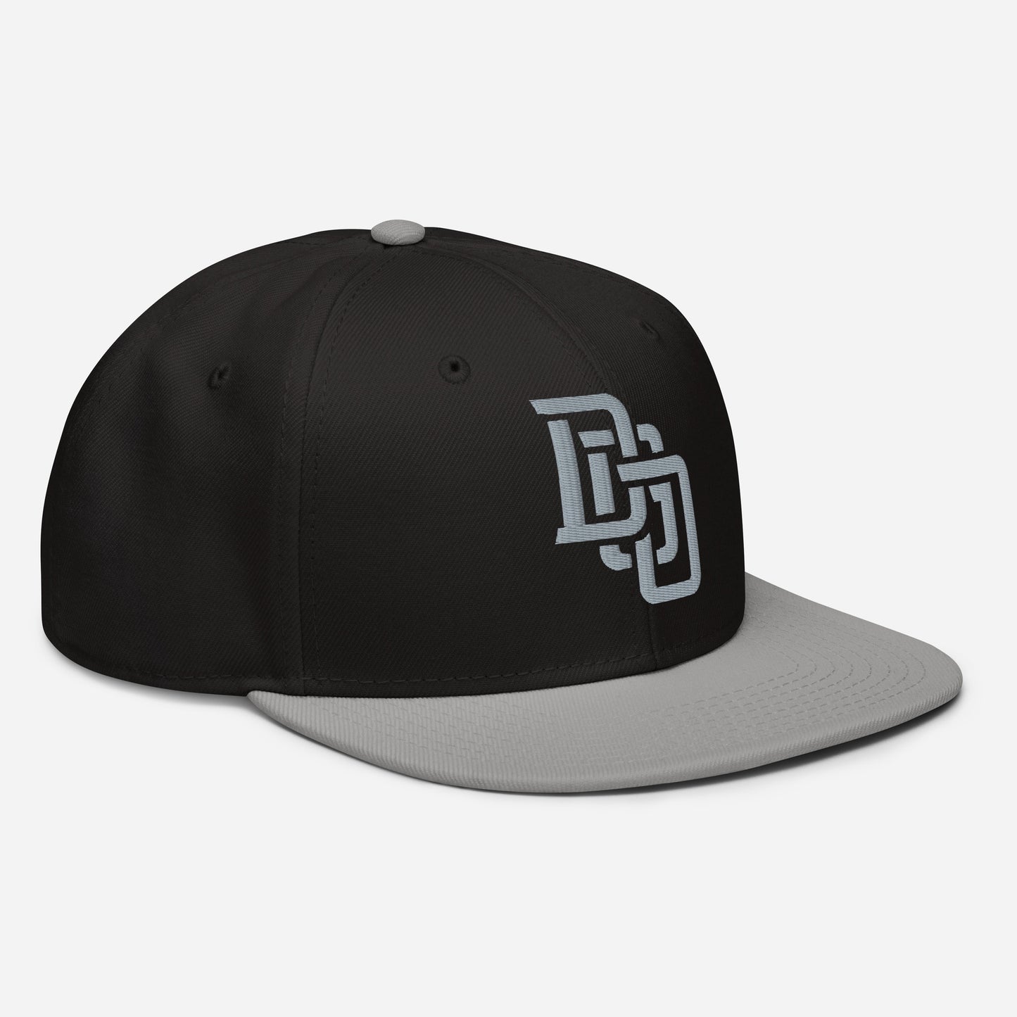 "DGO" Snapback | Otto Cap 125-978 | E Luna Brand ESSENTIAL Duocrest 2 Grey Thread Logos: Front & Left
