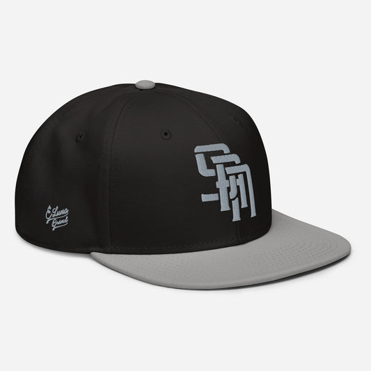 "SAN" Snapback | E Luna Brand PREMIUM | 4 Grey Thread Logos | 3D Puff Edition