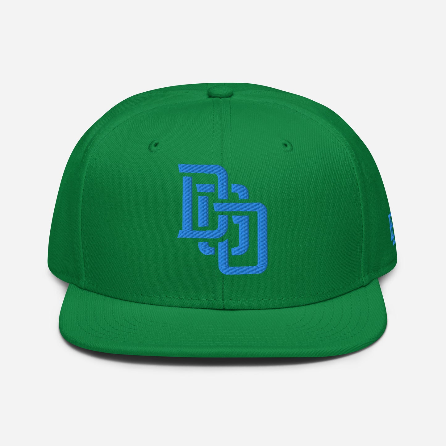 "DGO" Snapback | Otto Cap 125-978 | E Luna Brand ESSENTIAL Duocrest 2 Aqua/Teal Thread Logos: Front & Left