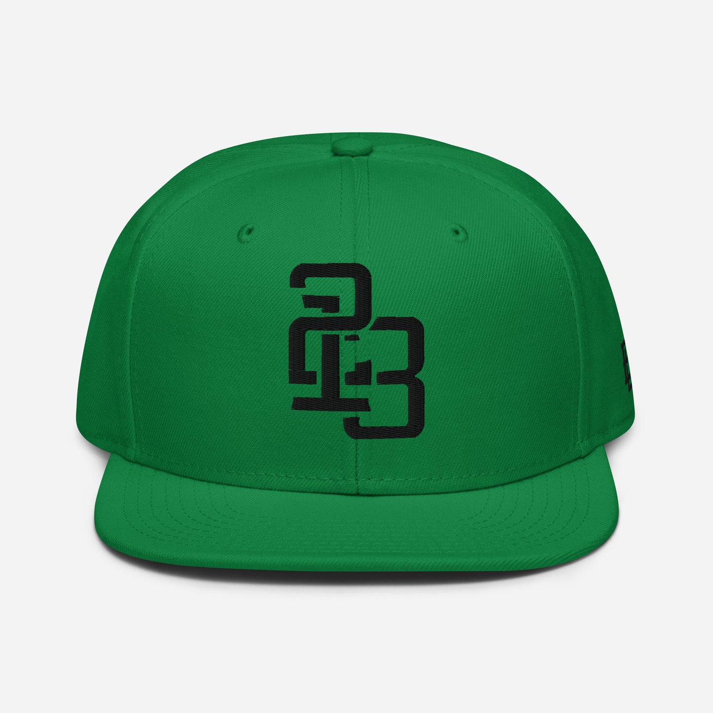 "213" Snapback | Otto Cap 125-978 | E Luna SELECT Tricrest 3 Black Thread Front, Left Side & Back Logos