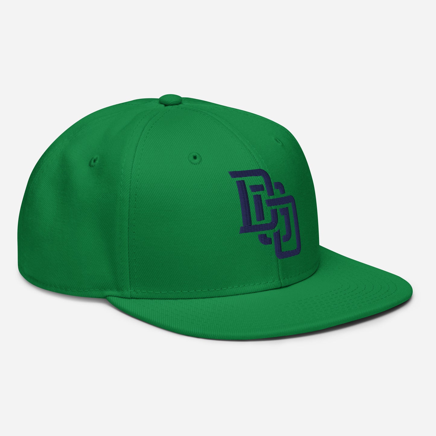 "DGO" Snapback | Otto Cap 125-978 | E Luna Brand ESSENTIAL Duocrest 2 Navy Thread Logos: Front & Left