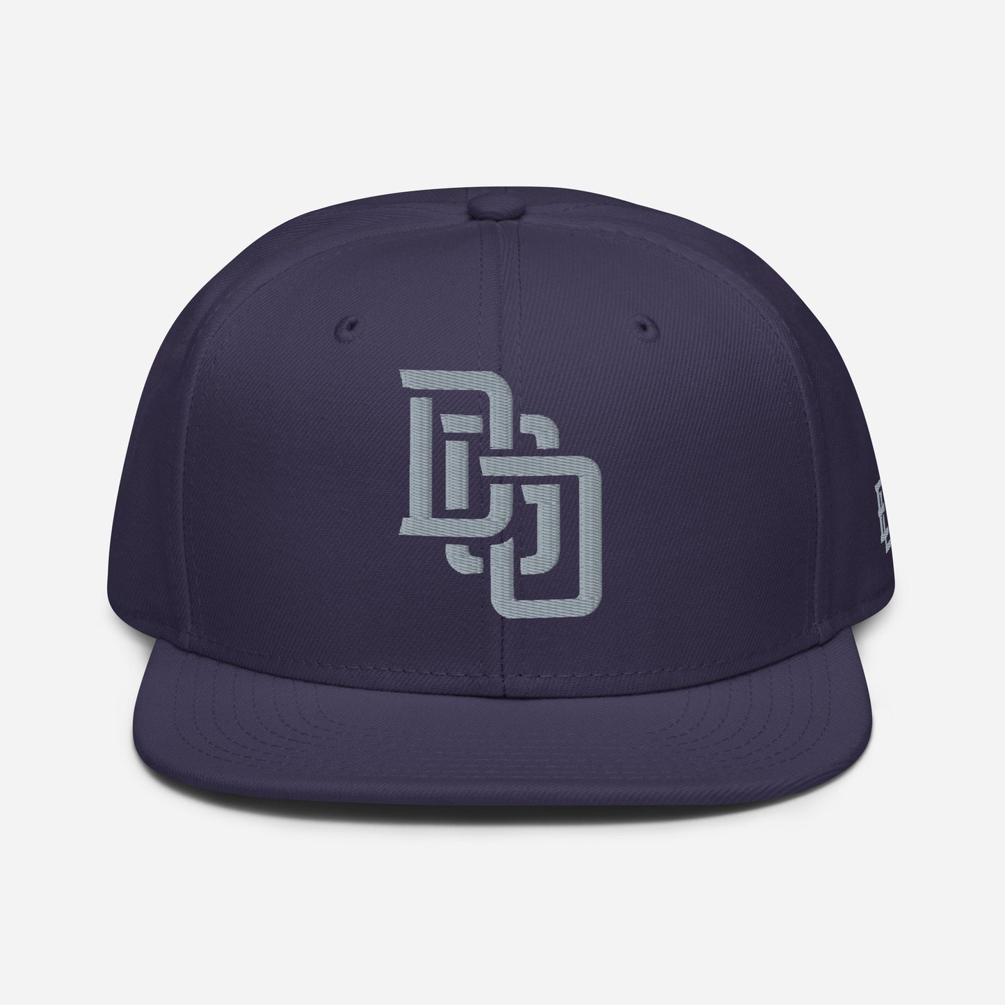 "DGO" Snapback | Otto Cap 125-978 | E Luna Brand ESSENTIAL Duocrest 2 Grey Thread Logos: Front & Left