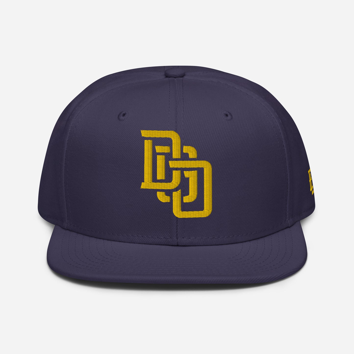 "DGO" Snapback | Otto Cap 125-978 | E Luna Brand ESSENTIAL Duocrest 2 Gold Thread Logos: Front & Left