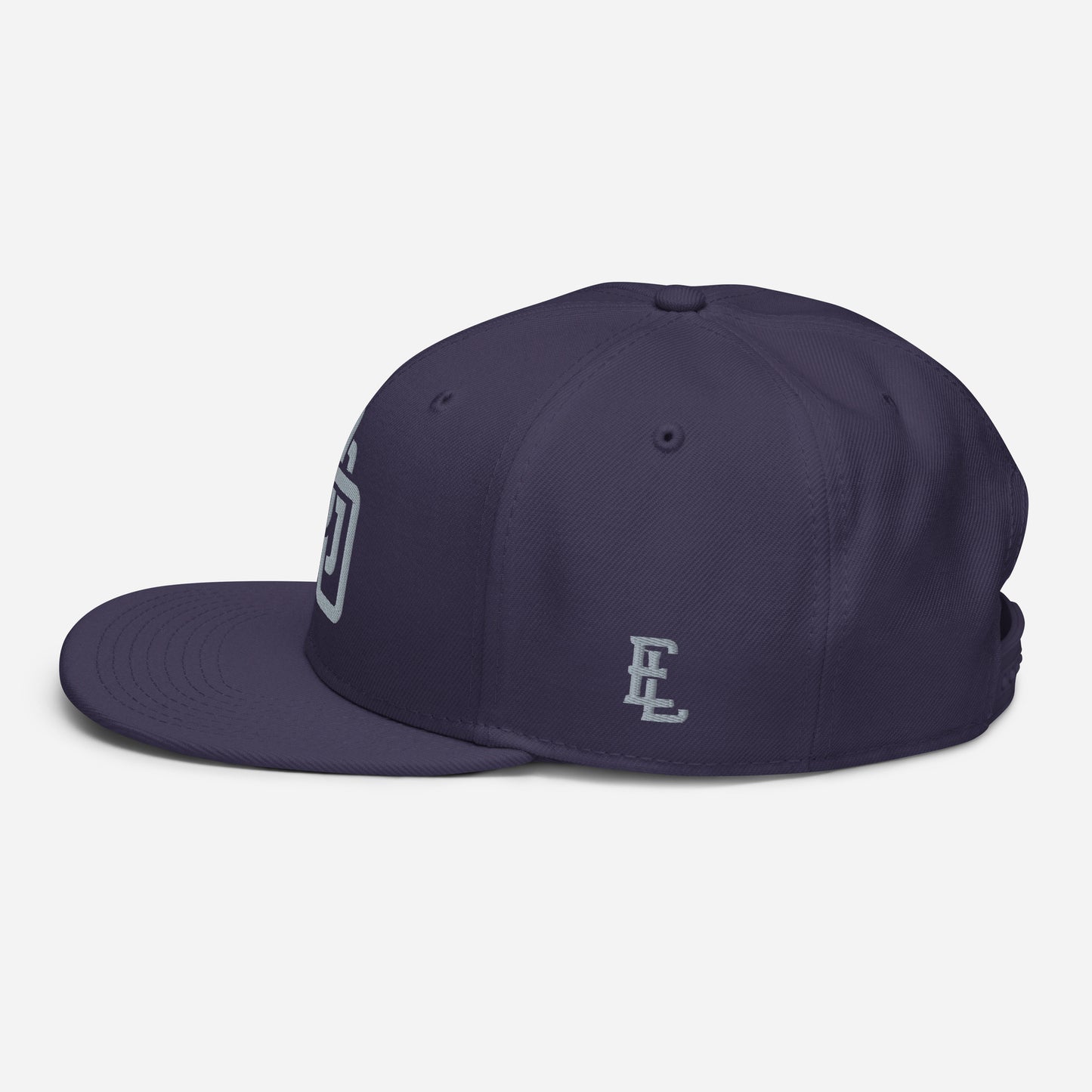 "DGO" Snapback | Otto Cap 125-978 | E Luna Brand ESSENTIAL Duocrest 2 Grey Thread Logos: Front & Left