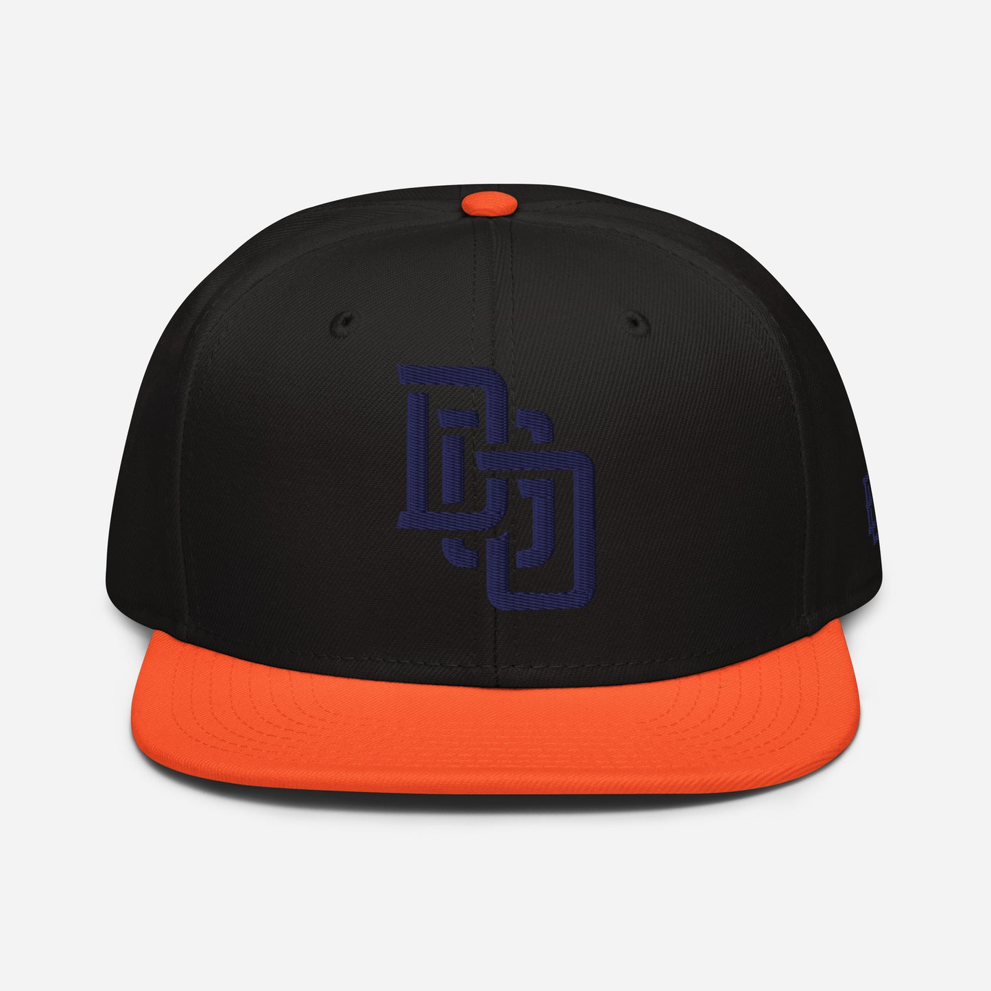 "DGO" Snapback | Otto Cap 125-978 | E Luna Brand ESSENTIAL Duocrest 2 Navy Thread Logos: Front & Left