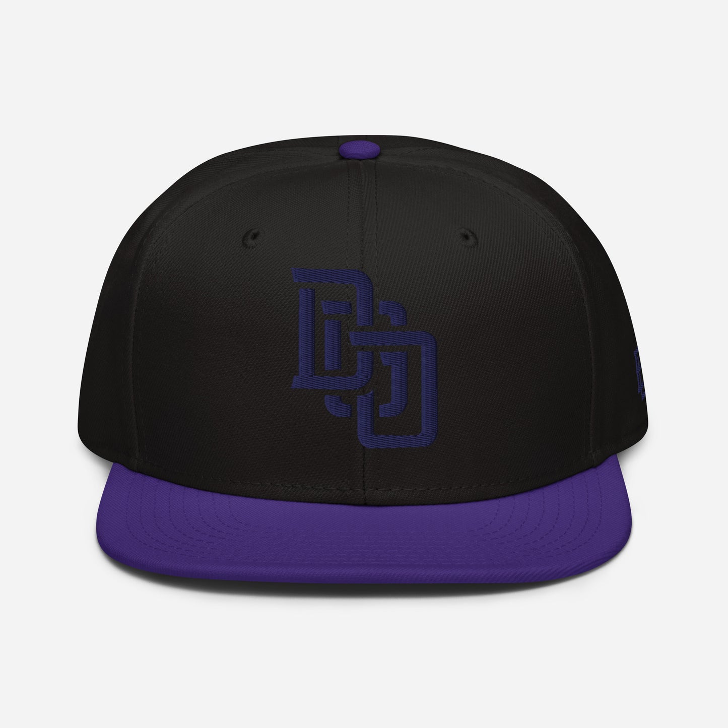"DGO" Snapback | Otto Cap 125-978 | E Luna Brand ESSENTIAL Duocrest 2 Navy Thread Logos: Front & Left