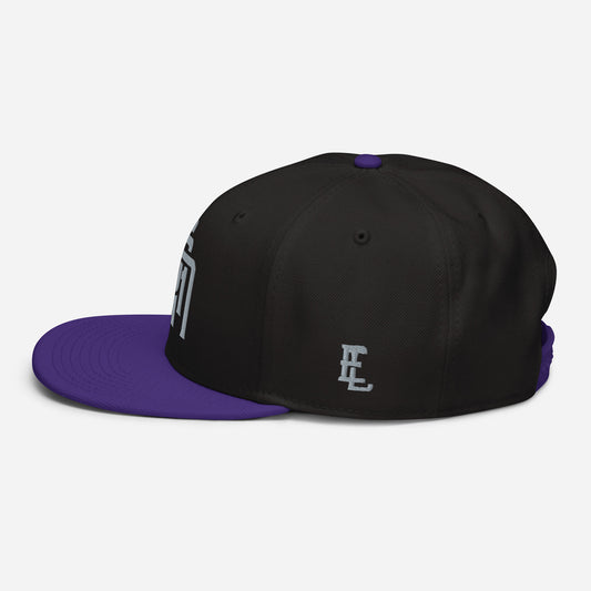 "SAN" Snapback | E Luna Brand ESSENTIAL | 2 Grey Thread Logos | 3D Puff Edition