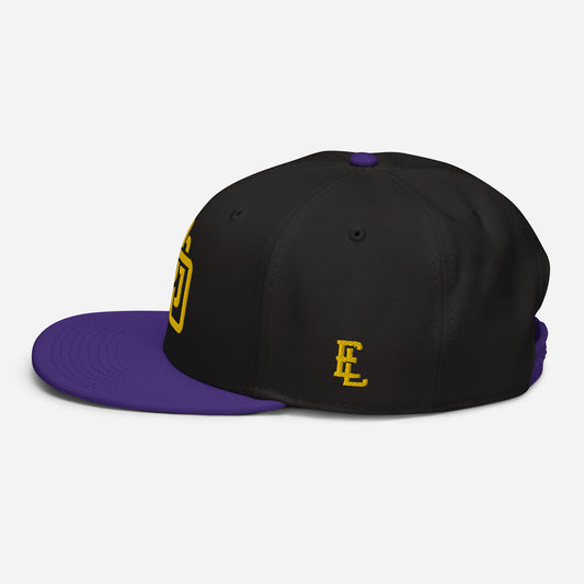 "DGO" Snapback | E Luna Brand ESSENTIAL | 2 Gold Thread Logos | 3D Puff Edition