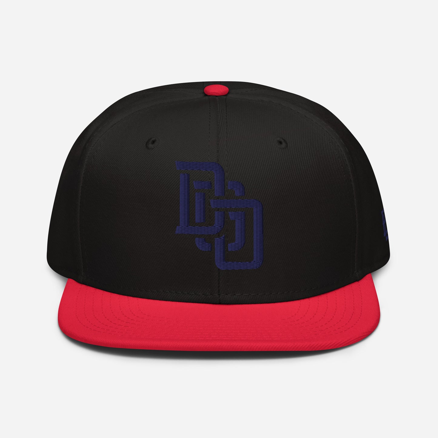 "DGO" Snapback | Otto Cap 125-978 | E Luna Brand ESSENTIAL Duocrest 2 Navy Thread Logos: Front & Left