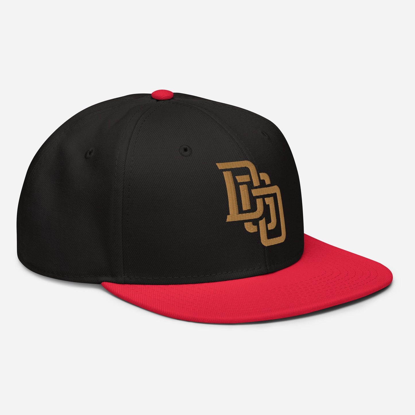 "DGO" Snapback | Otto Cap 125-978 | E Luna Brand ESSENTIAL Duocrest 2 Old Gold Thread Logos: Front & Left