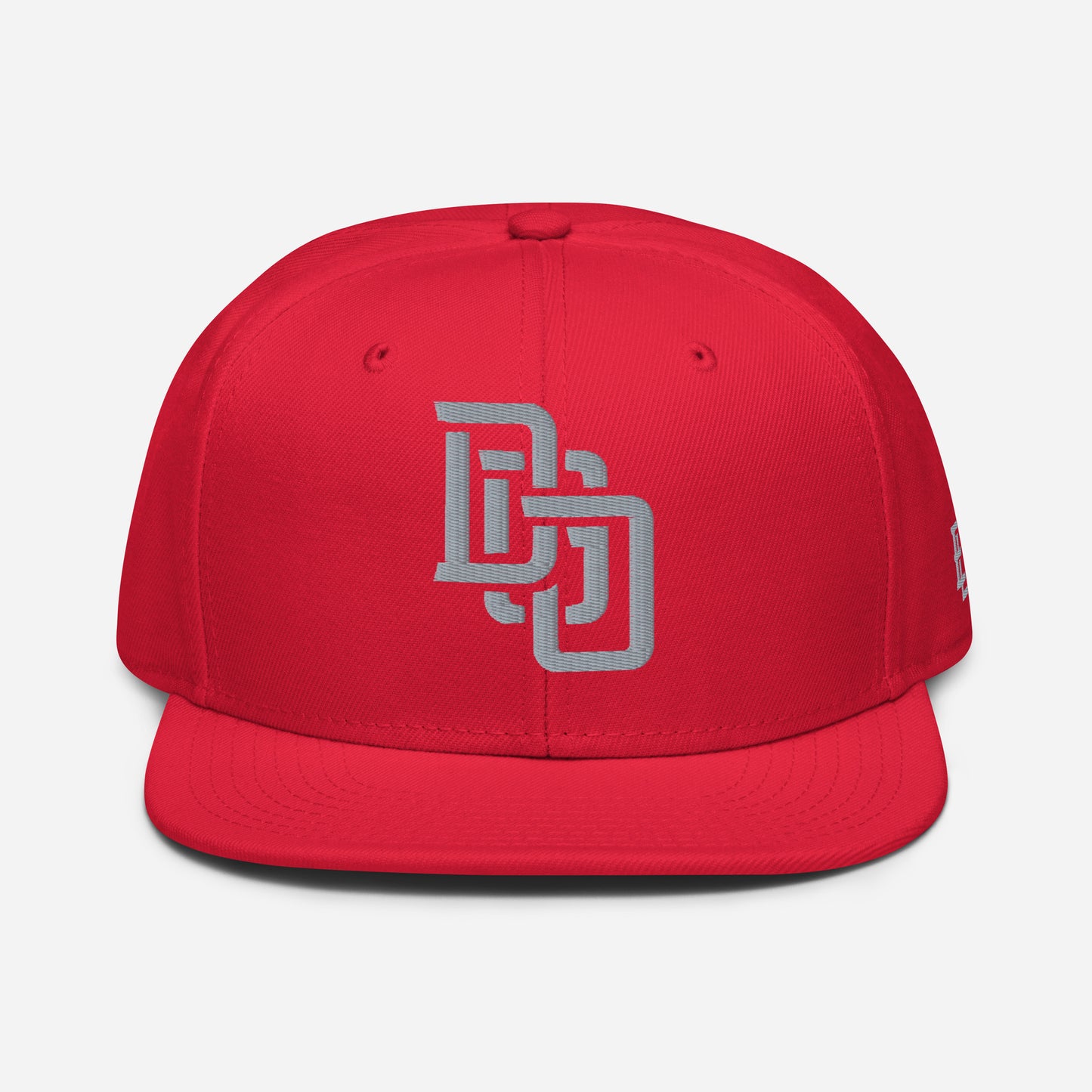 "DGO" Snapback | Otto Cap 125-978 | E Luna Brand ESSENTIAL Duocrest 2 Grey Thread Logos: Front & Left