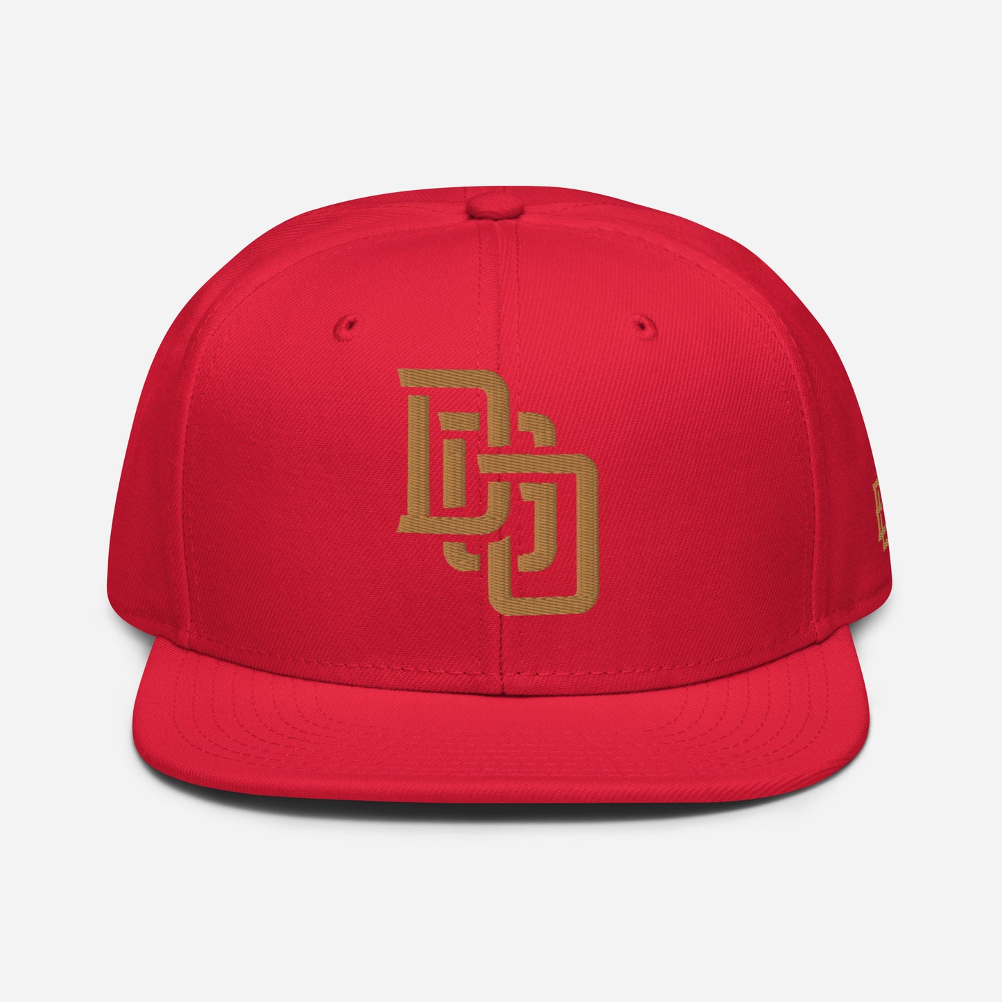 "DGO" Snapback | Otto Cap 125-978 | E Luna Brand ESSENTIAL Duocrest 2 Old Gold Thread Logos: Front & Left