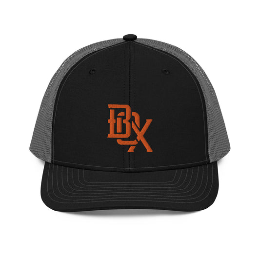 "BOX" Snapback Trucker Cap | Richardson 112 | E Luna CLASSIC Solocrest 1 Orange Thread Front Logo