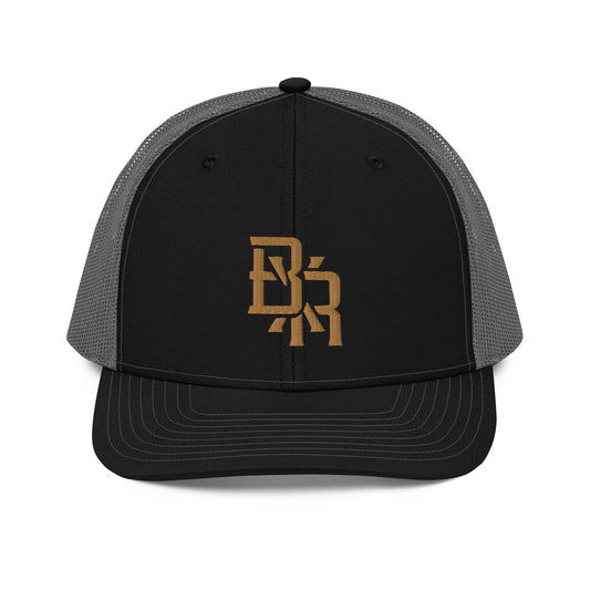 "BXR" Snapback Trucker Cap | Richardson 112 | E Luna CLASSIC Solocrest 1 Old Gold Thread Front Logo