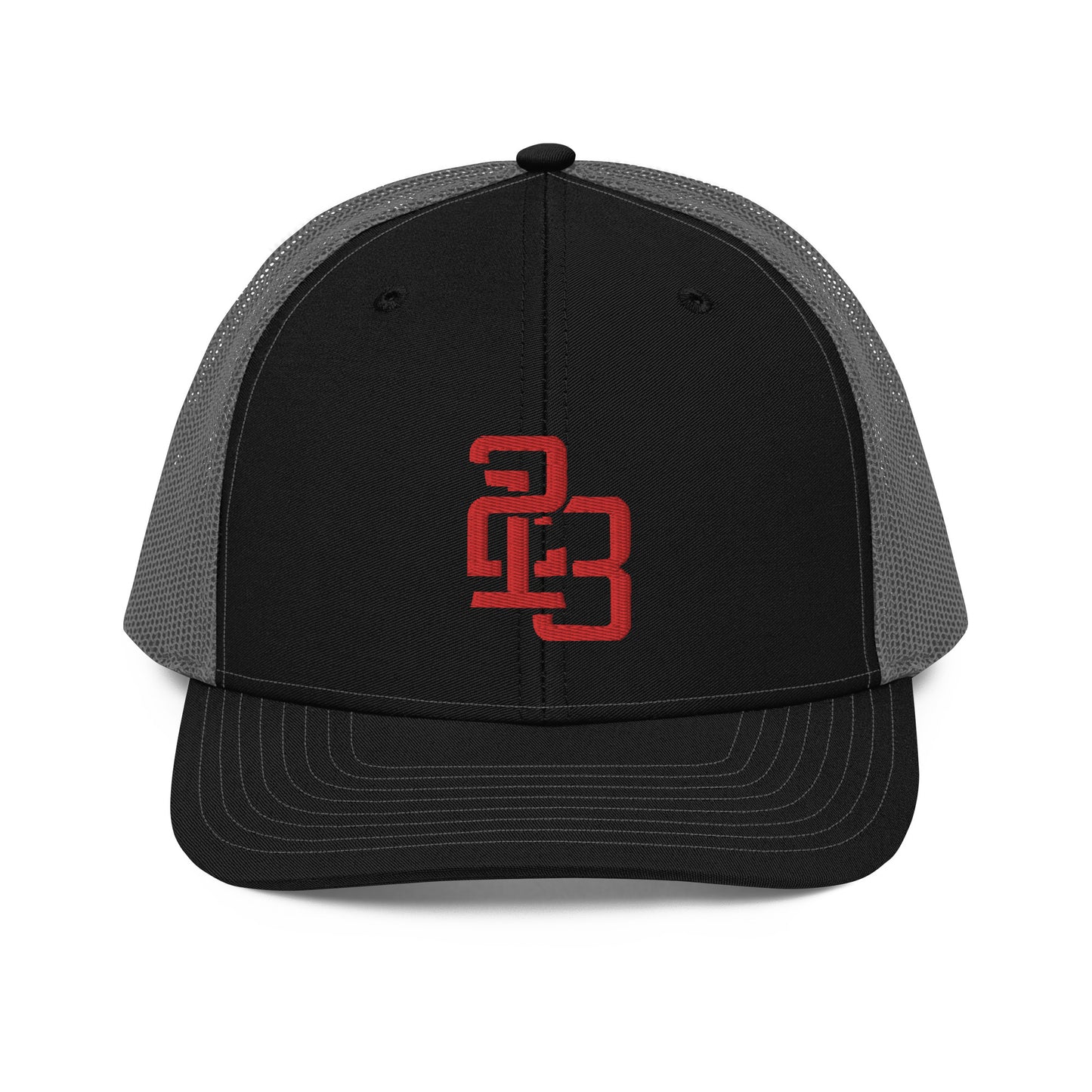 "213" Snapback Trucker Cap | Richardson 112 | E Luna CLASSIC Solocrest 1 Red Thread Front Logo
