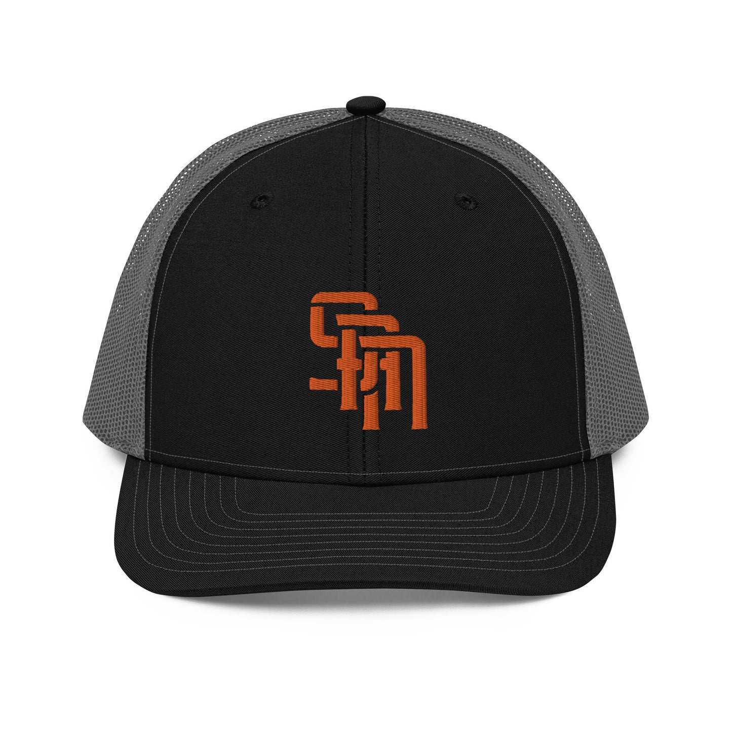 "SAN" Snapback Trucker Cap | Richardson 112 | E Luna Brand CLASSIC Solocrest 1 Orange Thread Front Logo