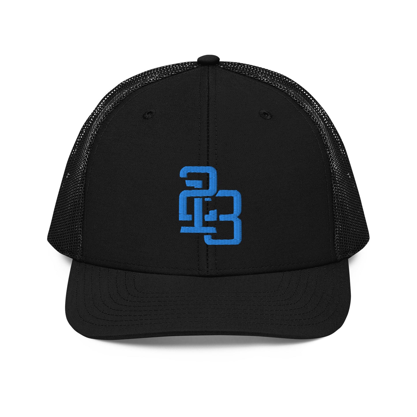 "213" Snapback Trucker Cap | Richardson 112 | E Luna CLASSIC Solocrest 1 Aqua/Teal Thread Front Logo