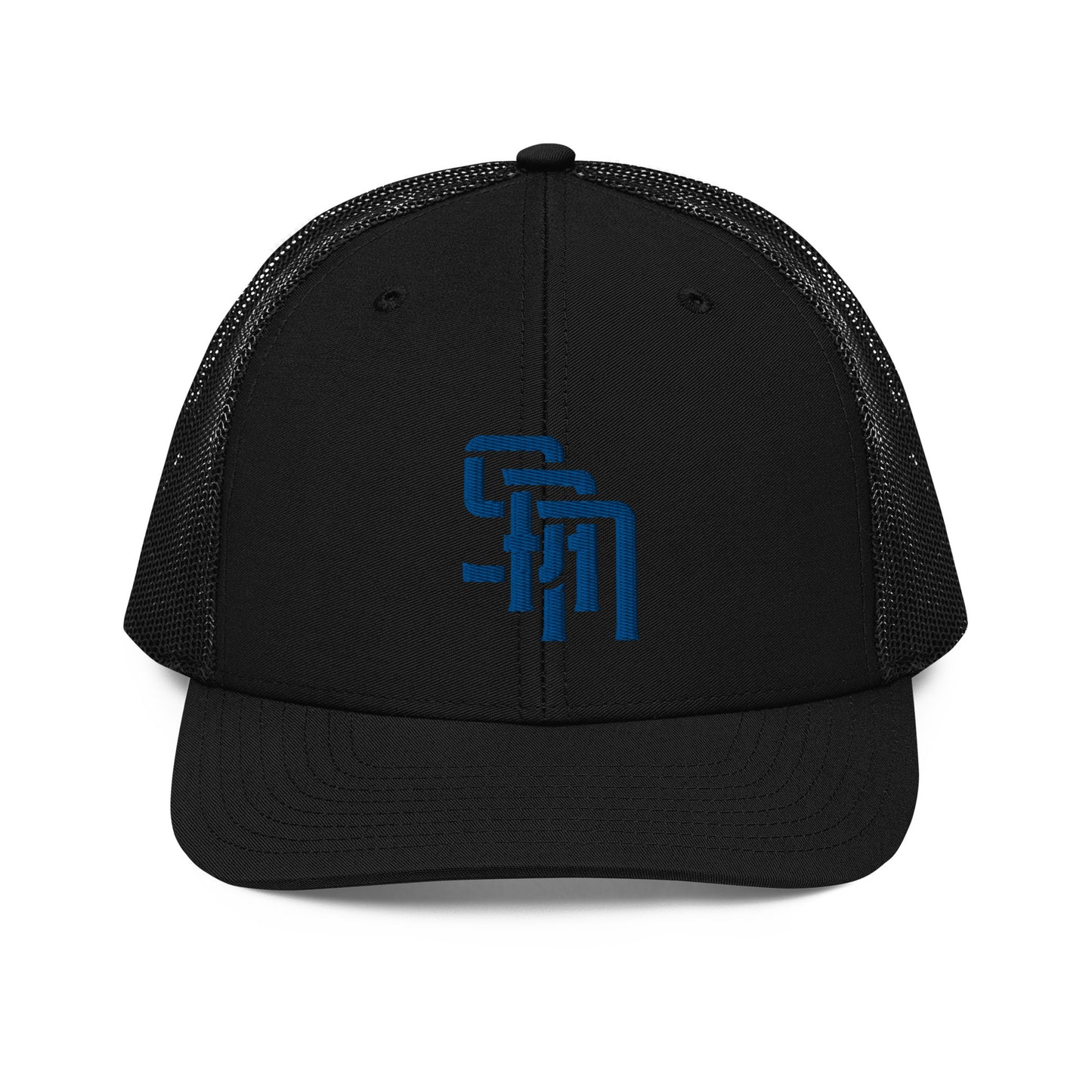 "SAN" Snapback Trucker Cap | Richardson 112 | E Luna Brand CLASSIC Solocrest 1 Royal Thread Front Logo