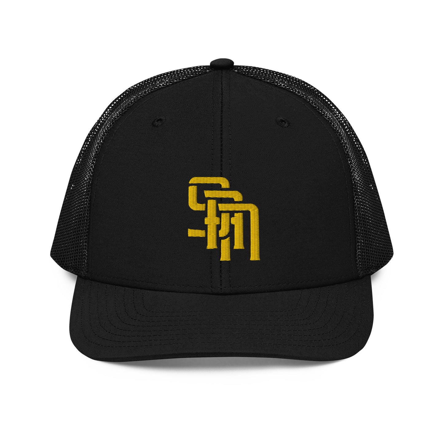 "SAN" Snapback Trucker Cap | Richardson 112 | E Luna Brand CLASSIC Solocrest 1 Gold Thread Front Logo