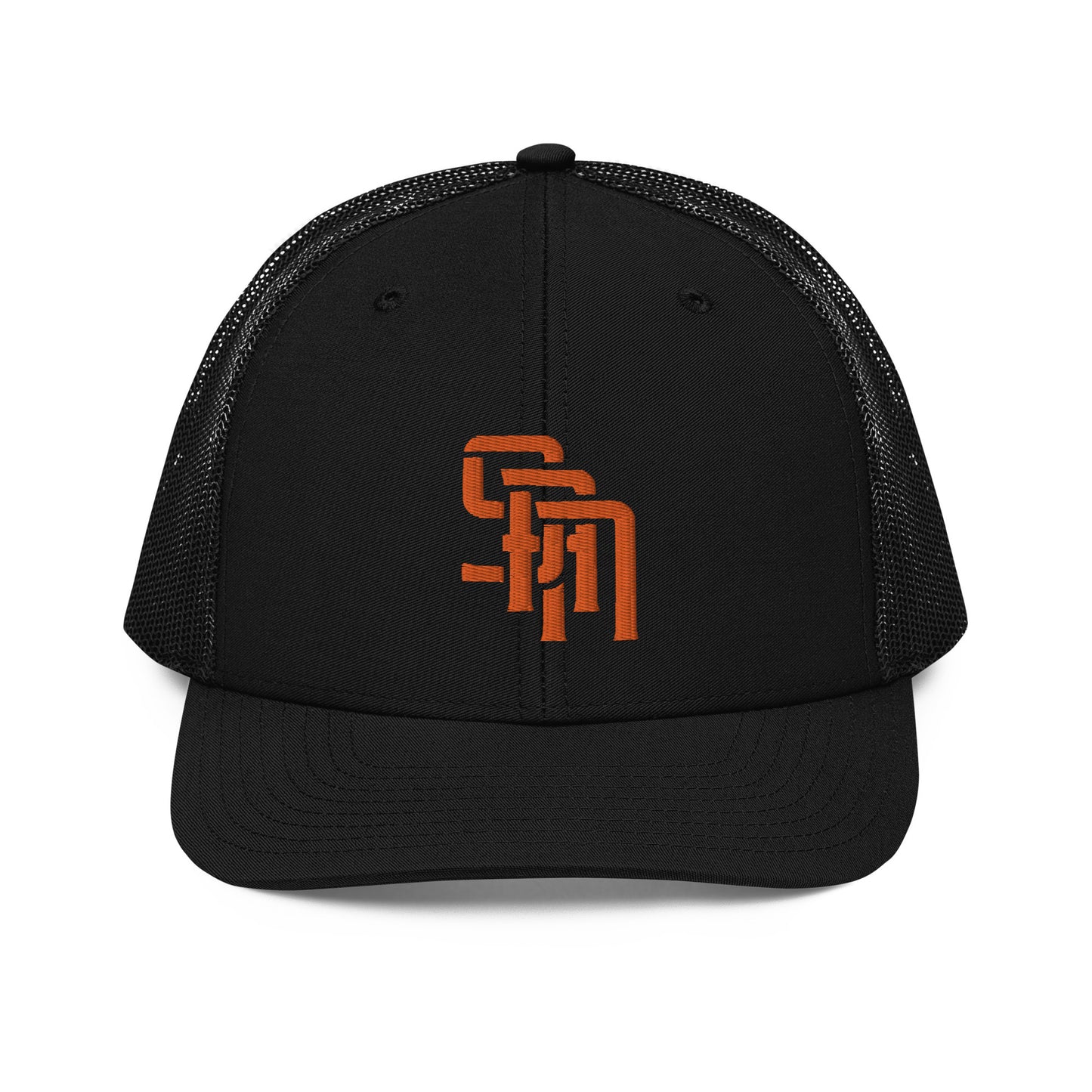 "SAN" Snapback Trucker Cap | Richardson 112 | E Luna Brand CLASSIC Solocrest 1 Orange Thread Front Logo