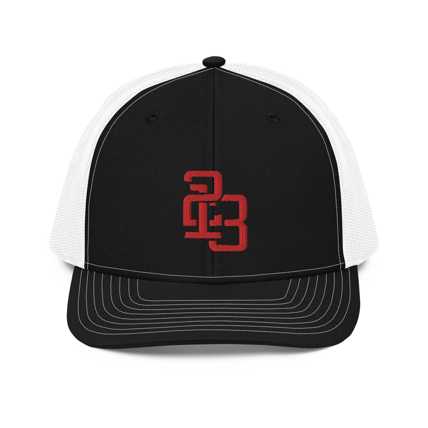 "213" Snapback Trucker Cap | Richardson 112 | E Luna CLASSIC Solocrest 1 Red Thread Front Logo
