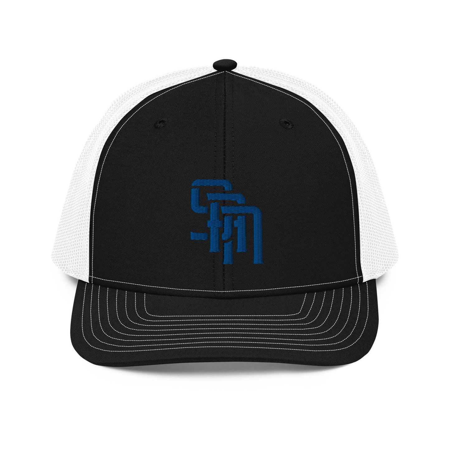 "SAN" Snapback Trucker Cap | Richardson 112 | E Luna Brand CLASSIC Solocrest 1 Royal Thread Front Logo