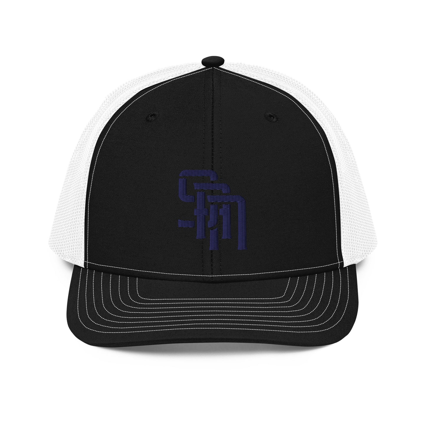 "SAN" Snapback Trucker Cap | Richardson 112 | E Luna Brand CLASSIC Solocrest 1 Navy Thread Front Logo