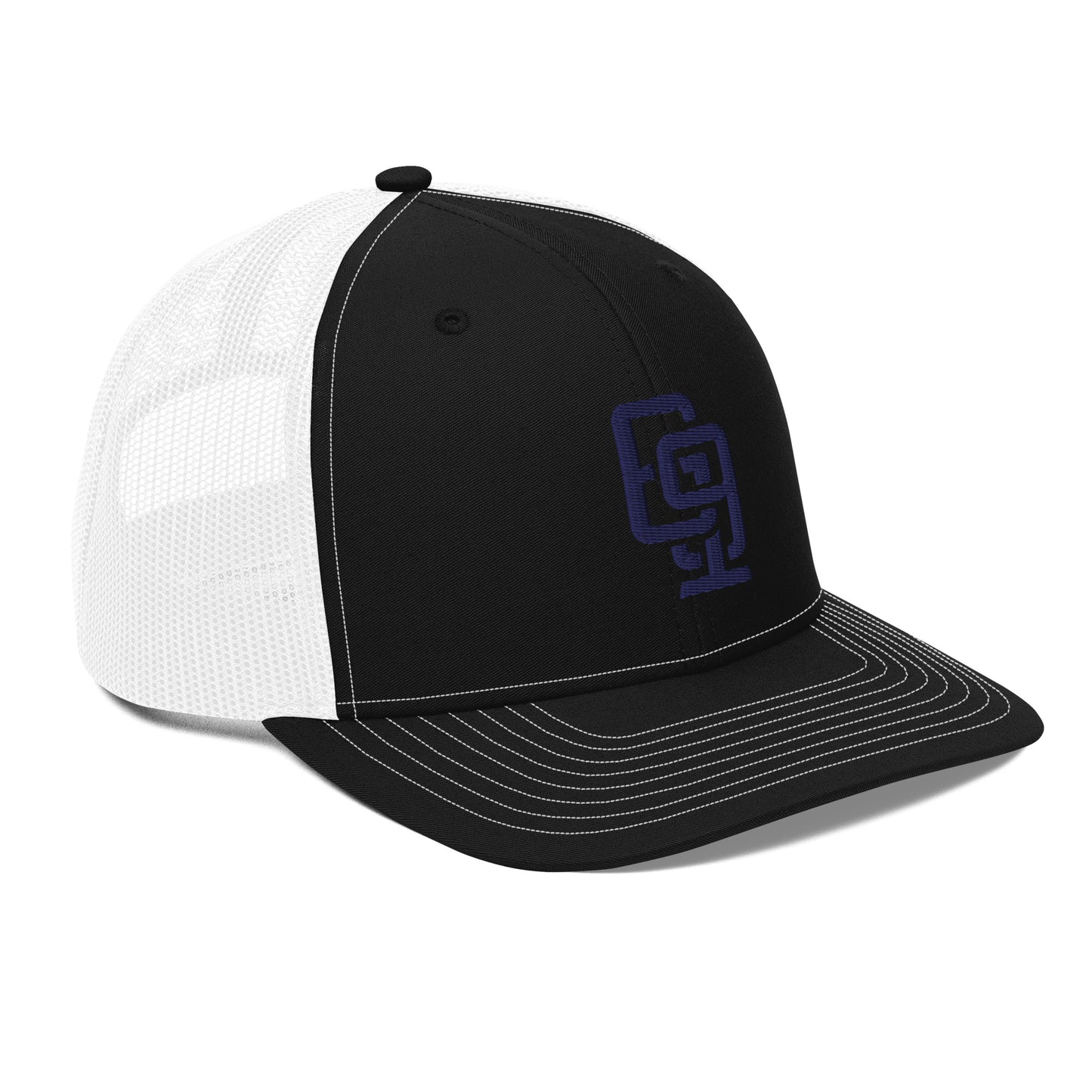 "619" Snapback Trucker Cap | Richardson 112 | E Luna CLASSIC Solocrest 1 Navy Thread Front Logo