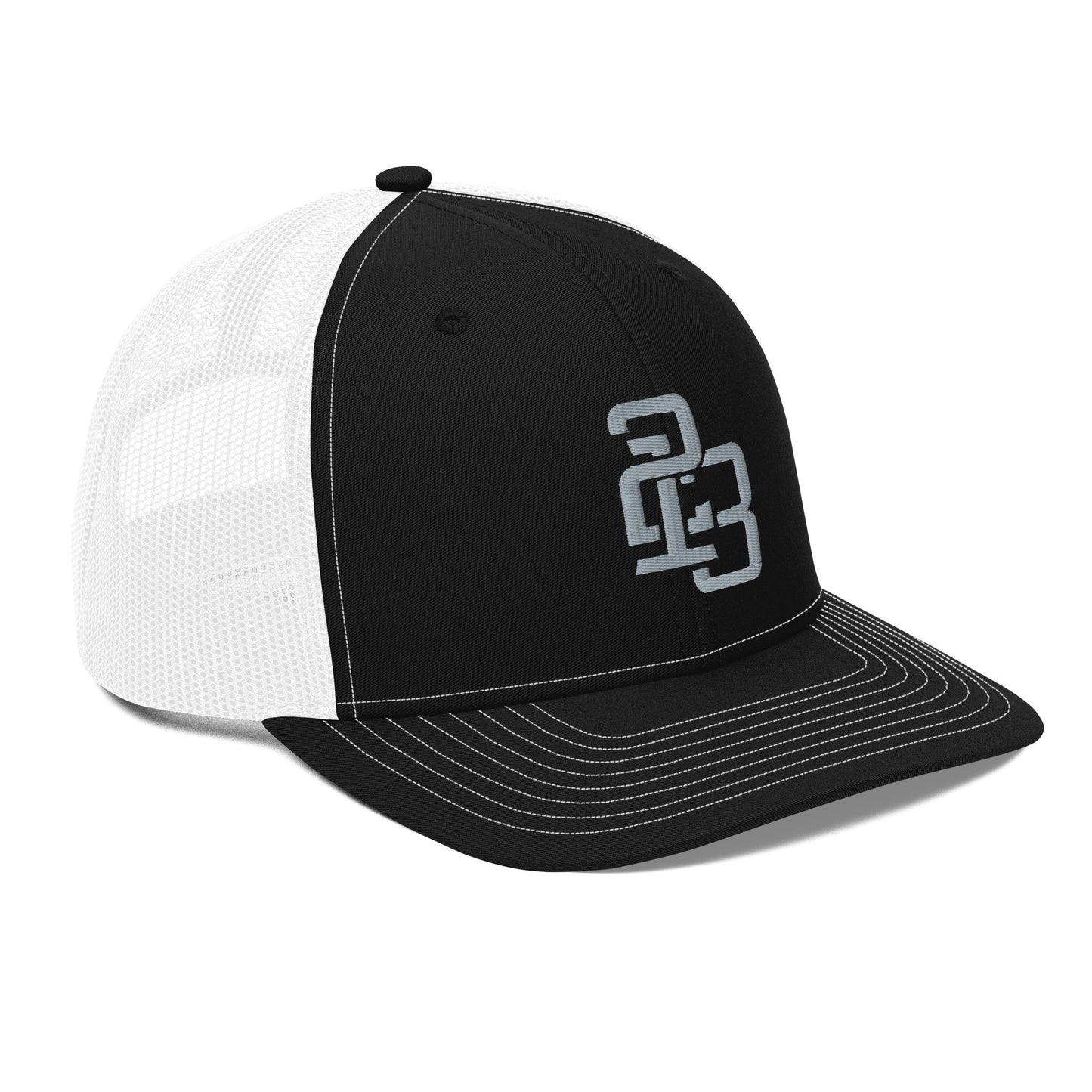 "213" Snapback Trucker Cap | Richardson 112 | E Luna CLASSIC Solocrest 1 Grey Thread Front Logo