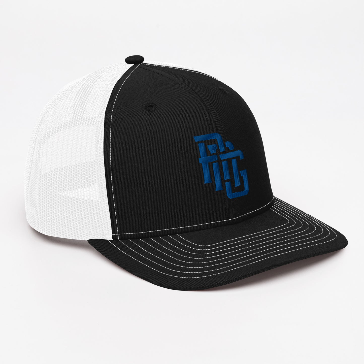 "ANG" Snapback Trucker Cap | Richardson 112 | E Luna CLASSIC Solocrest 1 Royal Thread Front Logo