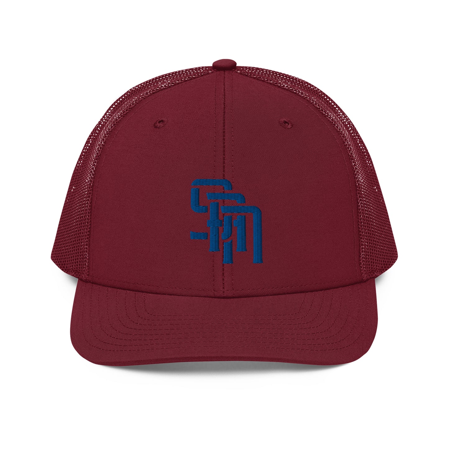 "SAN" Snapback Trucker Cap | Richardson 112 | E Luna Brand CLASSIC Solocrest 1 Royal Thread Front Logo